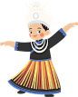 少数民族卡通色块插画-女性