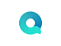 Q logo green blue letter mark icon q