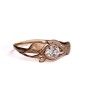 Leaves Engagement Ring - 18K Rose Gold and Diamond engagement ring,engagement ring,leaf ring, filigree, antique,art nouveau,vintage,recycled : A handmade 18K rose gold leaves ring set with a clear diamond.    This ring is set with a clear diamond but can 