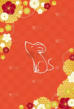 贺卡,新年前夕,鼠,圣伯纳犬,可爱的,新年,鼠年,2020,垂直画幅,十二生肖