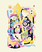 artwork cubism Digital Art  digital illustration edition geometric pattern pop psychedelic vector