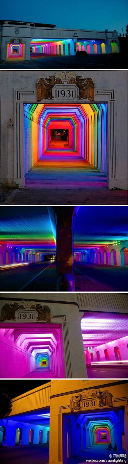 灯光隧道LightRails是美国艺术家...