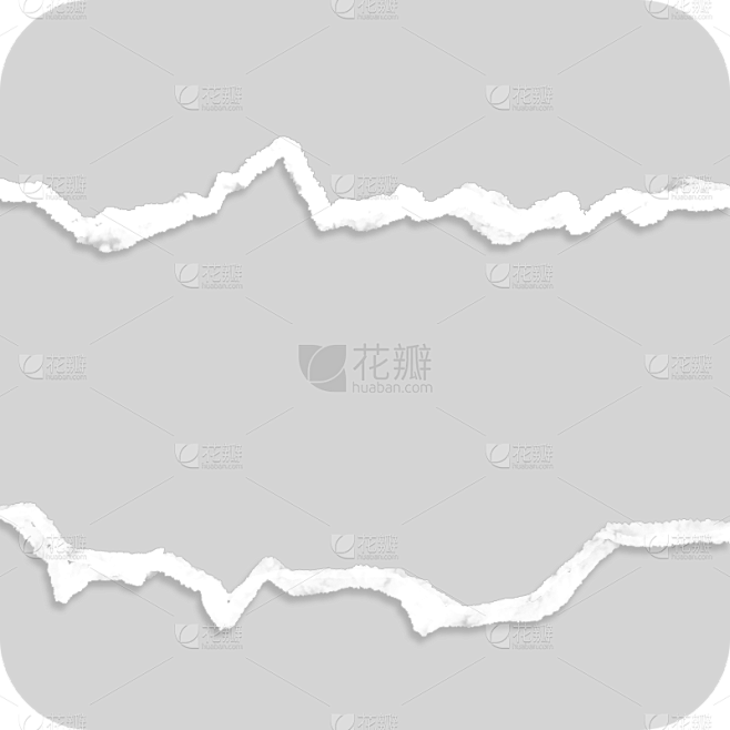 通用白色撕纸边特效元素素材