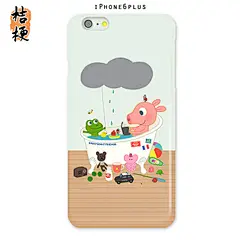桔梗粉猪青蛙洗澡苹果6s手机壳可爱三星iPhone6插画卡通浴缸gooly