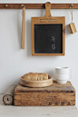 作旧法语实木框把手方形可悬挂小黑板 咖啡馆烘焙坊小巧留言板