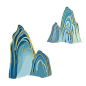 国潮 山水 插画 矢量 山水图形 免抠素材 PNG  (16)