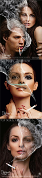 创意铺子：吸烟有害健康，形象而生动的公益广告。超喜欢这张的创意