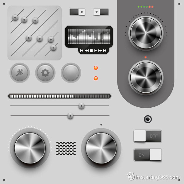 金属质感开关控制按钮 - iMS素材共享...