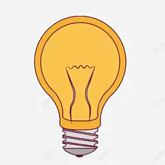 手绘橙色灯泡装饰 平面 页面网页 平面电商 创意素材 png素材