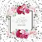 Fashion vector design square card with black confetti background