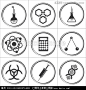 9科学黑白圆圈图标