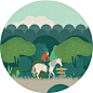 Playgrounds : Over the last 2 years I´ve been commissioned to create broader animated loops by different clients. Generally these animated world - or better playgrounds - show a client-related theme, from a circulating island to a deep dark cave that rese