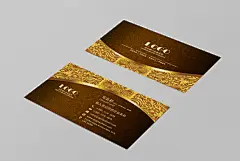 金色高级个性创意名片模板