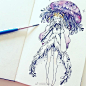 灵气十足的少女插画~
小清新插画画画 ​​​​