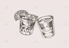 欢呼声吐司。老式墨西哥龙舌兰酒徽章。加烈酒的玻璃杯。海报横幅的酒精标签。手绘刻字t恤