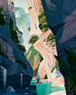 DOUCE FRANCE : Creation of an illustration about one of the most beautiful canyon in France : Les Gorges du Verdon, for the collective book "Douce France". October 2016