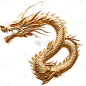 新年春节新春龙年2024立体3D金属金色龙元素