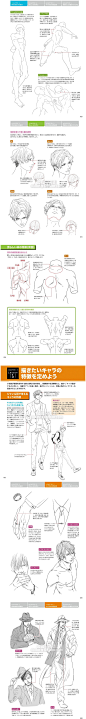 245 动漫绘画素材 男子造型服饰 男角色姿势造型 手绘 线稿临摹-淘宝网