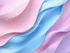 3D折纸堆叠霓虹渐变抽象背景，柔和粉彩小清新现代简约设计，适用于创意海报、手机壁纸、网页横幅及数字艺术纹理素材高清模板免费下载-趣麦麦图