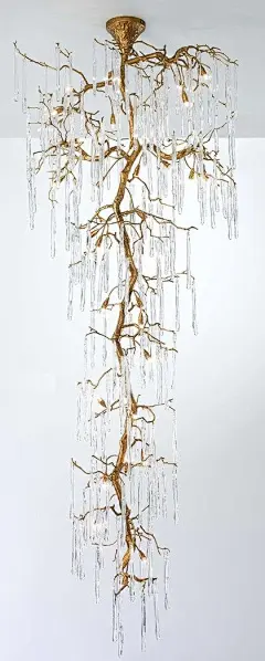 Glamour staircase chandelier by Serip made up of handcrafted bronze and handblown glass. uploaded by user-- no source.: 