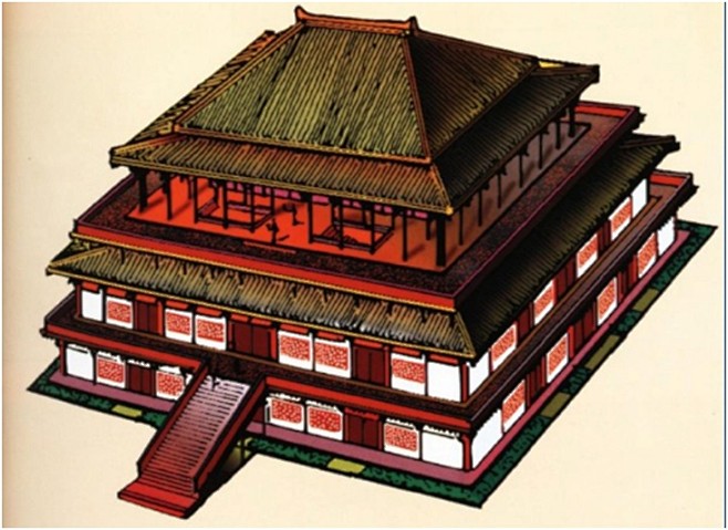 7东周春秋建筑——东周 春秋战国的建筑复原图-春秋战国时期的宫殿复原图