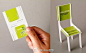  卡片 家居 清新 创意 设计 纸品 椅子 名片 绿色 可以撤了组装的名片
