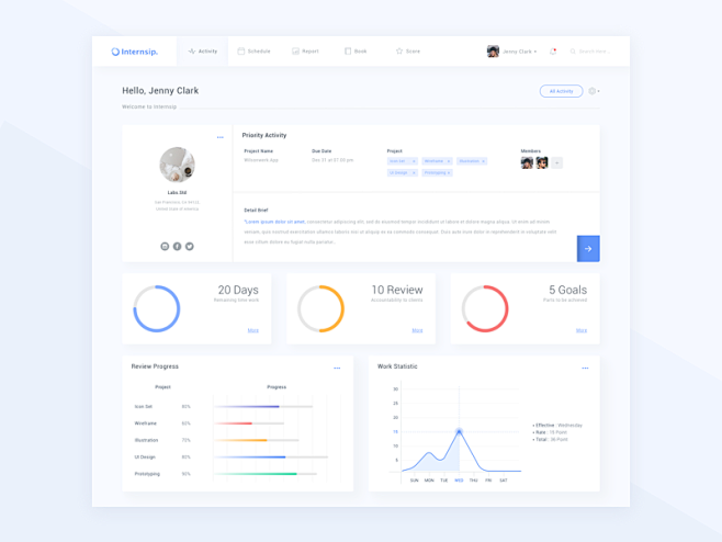 Internship Dashboard