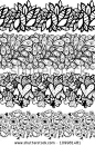 Doodle decorative seamless lines set.