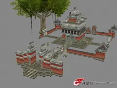 诛仙神火教总坛3D场景模型下载