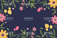卡通手绘春天花朵背景  - 源文件下载【酷图网】春天花朵背景,壁纸,花卉,植物,清新花朵背景,春天手绘壁纸