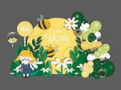 春天小蜜蜂幼儿园开学美陈-源文件分享-ywjfx.cn