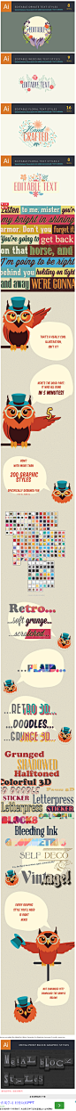 VIP专享！200+ Super Premium Text Styles for Illustrator + Bonus - PSE饭团网 样式