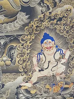 ▌三美文化▍西藏手绘矿物质黑金 黄财神 唐卡 s029-淘宝网