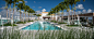 美国南滩酒店屋顶花园景观1 / EDSA :   为了达到美国绿色建筑组织的认证标准，始建于1968年的1酒店和住宅耗资2亿美元对其内部和外部空间都进行了重新设计，同时增加了丰富的休闲设施和高品质的户外空间。项目充分尊重南海滩标志性的设计感觉和佛罗里达的沿海景观特色、有机材质、自然...