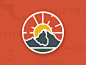 Logo for a new coffee company.  They wanted a mark that represented all of the simple things that went into a cup of their coffee: a volcanic valley, with rich, green fields and the rising sun in an amber sky. 

Their values are simplicity, pureness, and 