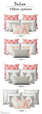 When it comes to accessorizing with accent pillows @Barbara Acosta Acosta Wirth Art finds there are so many questions ... choosing how many pillows, what size pillows, what fabric on which pillows.  However, this chart of pillow groupings will help to sto