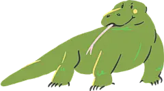 野生动物趣味手绘色块插画元素鳄鱼