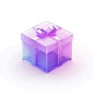 a gift icon, purple gradient, white background, frosted glass, transparent sense of science and technology, ultra-minimalist appearance, bright color, studio lighting, purple and white background, industrial design, a wealth of details, ultra high definit