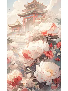 ai绘画丨新国风国色天香牡丹花插画附关键词