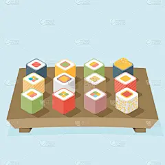 寿司的等距图标