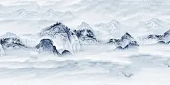 山水壁画图  - 源文件下载【酷图网】壁画,壁纸,山水,简约,瀑布