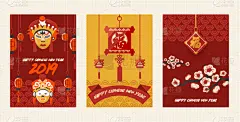 传统,红色,灯笼,华丽的,事件,壁纸,问候