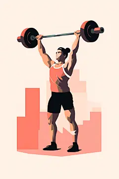 运动简约体育扁平风插画