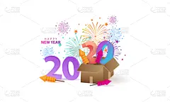 2020,新年前夕,创造力,山,背景,请柬,贺卡,现代,节日,绘画插图