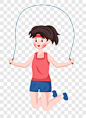 手绘卡通运动跳绳子的女孩子卡通手绘PNG图片➤来自 PNG搜索网 pngss.com 免费免扣png素材下载！