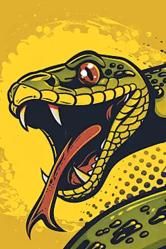 AI数字艺术蛇年漫画风插画