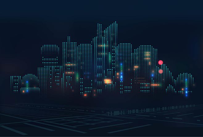 电子科技感信息未来城市地产背景板底纹AI...