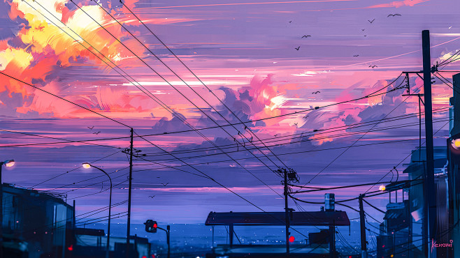 {插画系列}现代城市室外场景(插画)