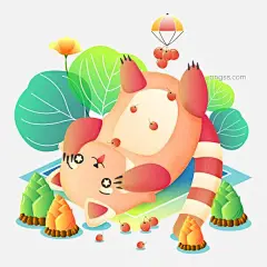 手绘可爱萌宠卡通小熊猫可商用原创元素图片大小2000x2000px 图片尺寸2.92 MB 来自PNG搜索网 pngss.com 免费免扣png素材下载！动物#动物素#果子#卡通#可爱#萌宠#萌物#手绘#小熊猫#元素#原创#植物#竹笋#