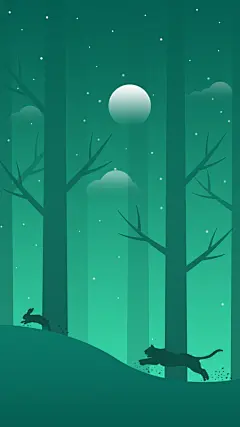 扁平风插画壁纸练习=。=